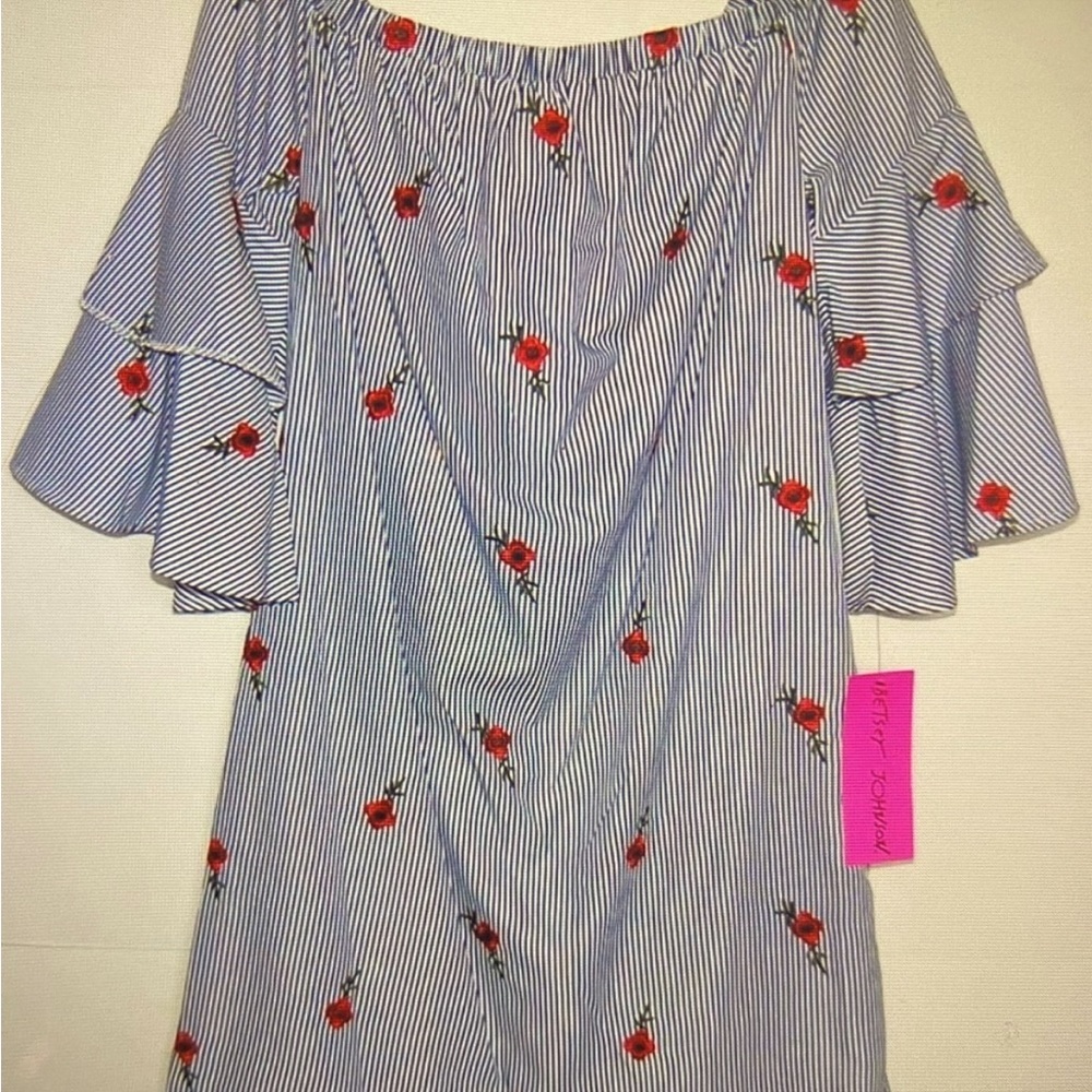 Betsey Johnson NWT Blue White  dress size 6